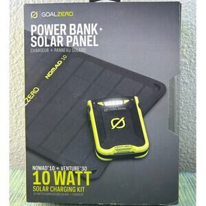 NEW Goal Zero Venture 30 + Nomad 10 Solar Charging Kit 10 Watt Power Bank Combo